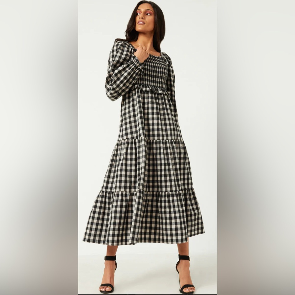 Hayden Checkered Maxi Dress- Small